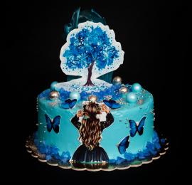 Kék fantázia csoki torta